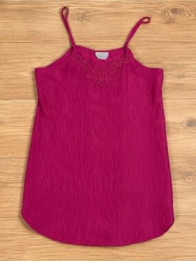Vintage Jayre Satin Chemise Nightgown Size M Burgundy Lace Slip Lingerie